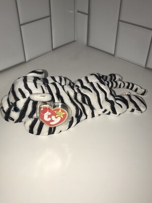 TY Beanie Baby Blizzard The White Tiger Beanbag Toy  December  12, 1996 Birthday