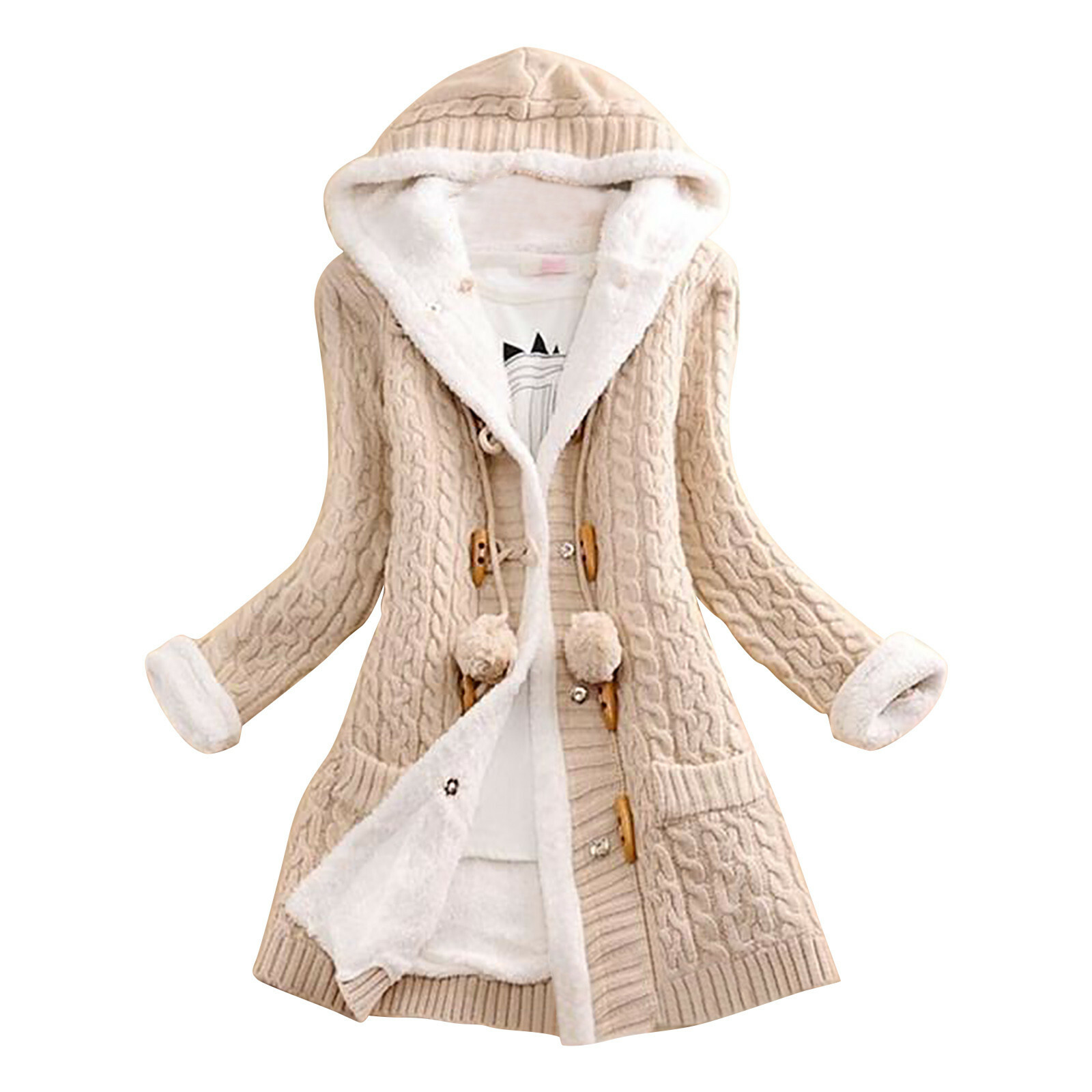 Womens Casual Knit Button Cashmere 