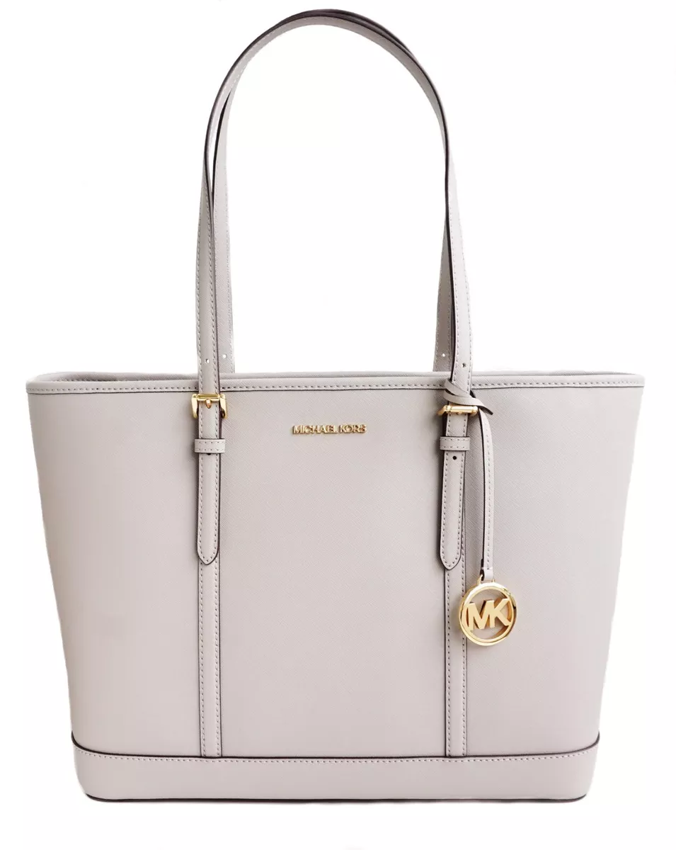 Michael Kors Jet Set Medium Saffiano Leather Travel Tote - Pearl