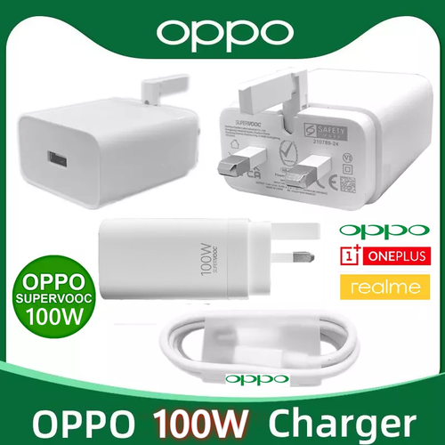 Genuine Oppo Realme 100W SUPERVOOC UK, EU AC Power Socket + Cable in sealed pack - 第 5/7 張圖片