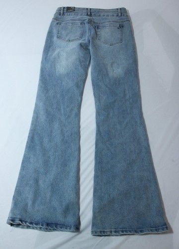 Tractr Girls High Rise Star Snap Double Waistband Flare Jeans AP2 Blue Size: 14 - Picture 3 of 4