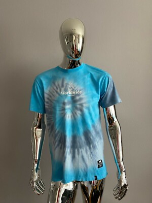 HUF Worldwide Men Blue Graphic T-Shirt Size S