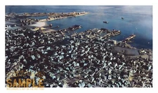 Nantucket Island (1930) Aerial Harbor Inlet View * Color Photo Art Print * Piers