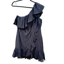 Express NWT Little Black Dress One Shoulder Ruffle Tiered Mini SZ M Party Date
