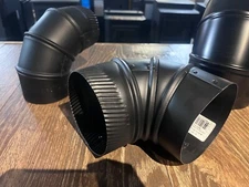 24ga Black Stove Pipe 90° Adjustable Elbow 4" 5" 6" 7" 8" Chimney Venting