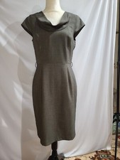 Calvin Klein Tailored Cap Sleeve Cowl Neck Dk Heather Green Fully Lined 34-30-34