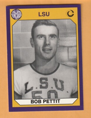 Bob Pettit LSU Tigers 1990 Card #138 HOF St. Louis Hawks Baton Rouge Louisiana
