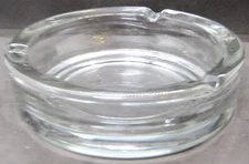 Vintage 6" Round Weighted Bottom Clear Glass Ashtray.