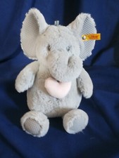 Steiff very soft plush Ellie Elephant26 cm MUSICAL sewn eyes Baby toy 1010 NEW