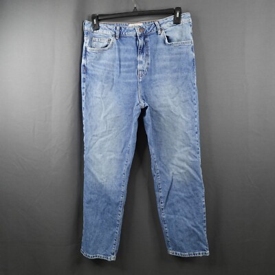 New Look Denim Womens Jeans 12 Blue Loose Straight High Rise Heavyweight