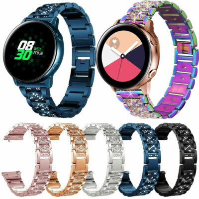 Bling Metal Stainless Steel Strap Watch Band For Samaung Galaxy Watch Active 2