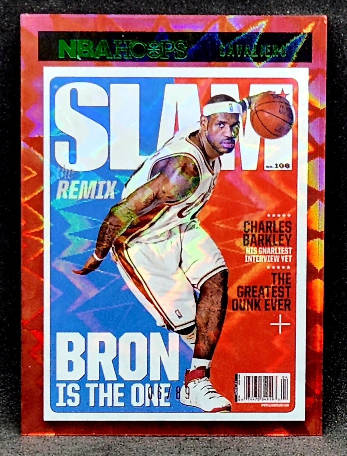 Lebron James 2020 Panini NBA Hoops Slam Green Explosion Holo /89 Cavs LBJ *