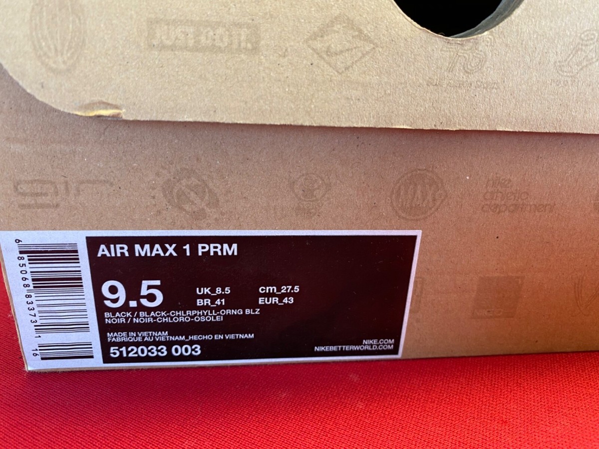 ミー Nike Air Max 1 PRM Atmos Patta Parra 9.5US 8.5UK 43EUR 27.5CM | eBay