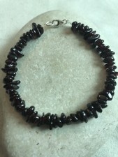 Garnet Chips - Women Bracelet - 925 Sterling Silver - Gift Bag - Free P&P