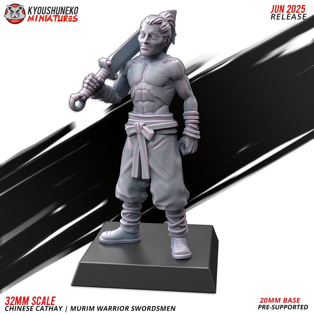 Kyoushuneko Chinese Murim Warrior Swordsmen X10 28mm/32mm Scale -NO BASES-