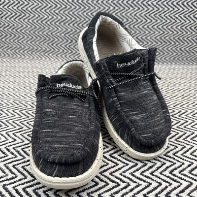 Youth Y1-L2 -Hey Dude Wally Stretch Black Slip On Casual Shoes 40050-001