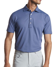 PETER MILLAR Crown Crafted Soul Performance Mesh Polo Shirt Stardust Blue Sz 2XL