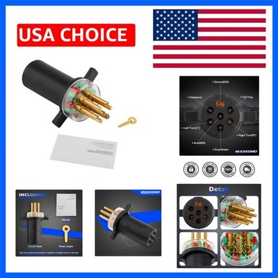 7-Way Round Pin Tractor Trailer Light Tester One-Man Testing