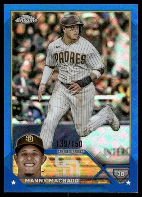 2023 Topps Chrome Logofractor Blue Refractors #124 Manny Machado /150 - BB