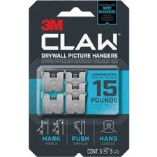 (4-5pk)-3M Claw 15 lb Drywall Picture Hanger W/Temporary Spot Marker 3PH15M-5ES