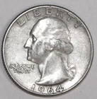 1964-D Washington Quarter - Extra Fine - OBV Rim Chip - #2877EA
