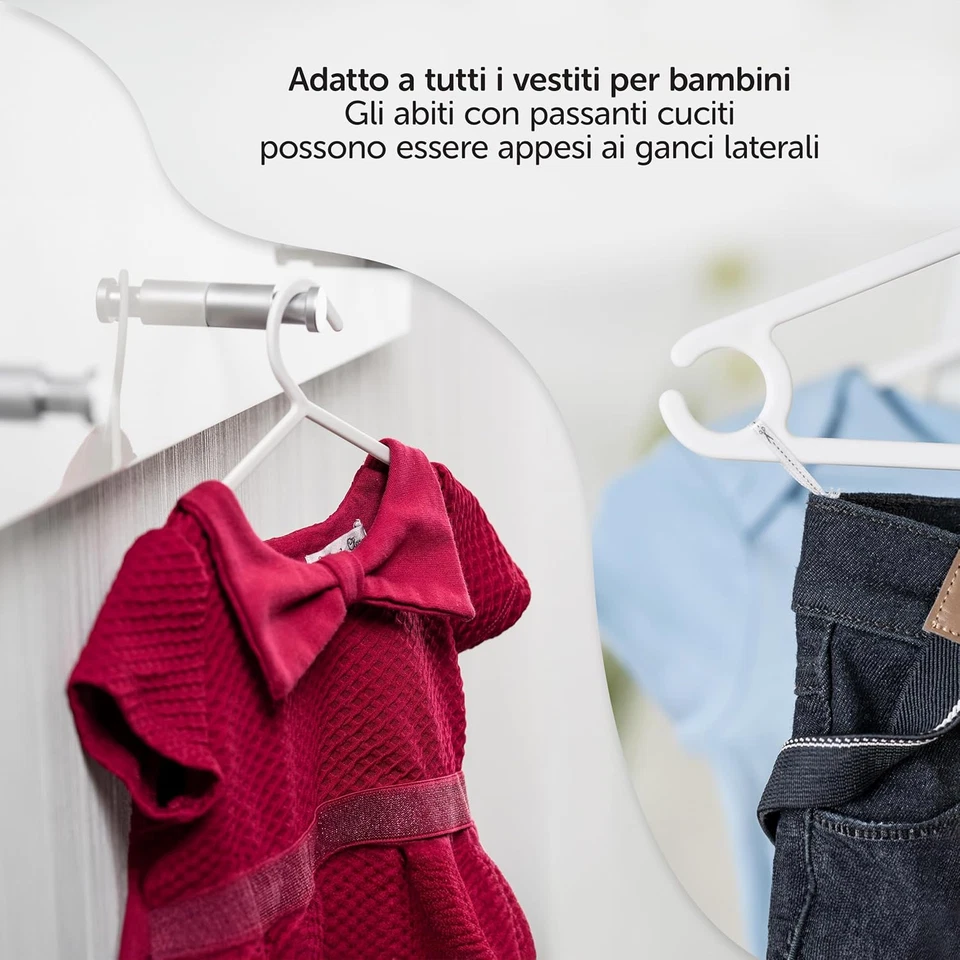 Laloona - Set Grucce Appendiabiti - 22 Appendini Armadio Bambini Colorati per I - Immagine 4 di 4