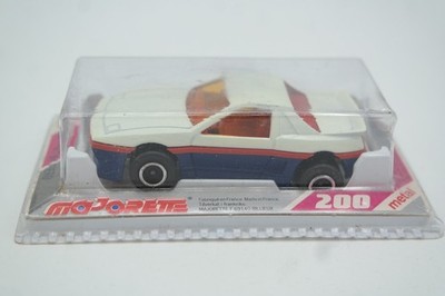 Vintage MAJORETTE #206 Pontiac Fiero 200 Series Bubble Blister RARE White Blue