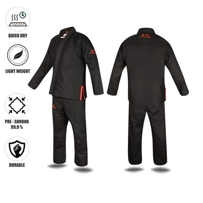 N-35 kampfsportanzug, Gi für Brazilian, Jiu-Jitsu Kimono- BJJ-Anzug Schwarz