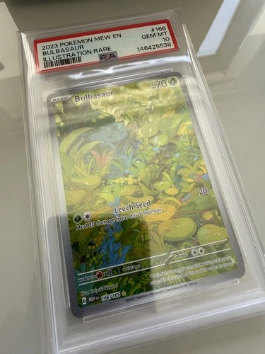 2023 POKEMON MEW EN-151 #166 BULBASAUR ILLUSTRATION RARE PSA 10
