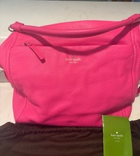 kate spade pink leather handbag 11x4x12 w/dus...