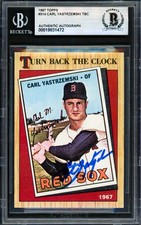 Carl Yastrzemski Signed 1987 Topps Card #314 Boston Red Sox Beckett #19831472