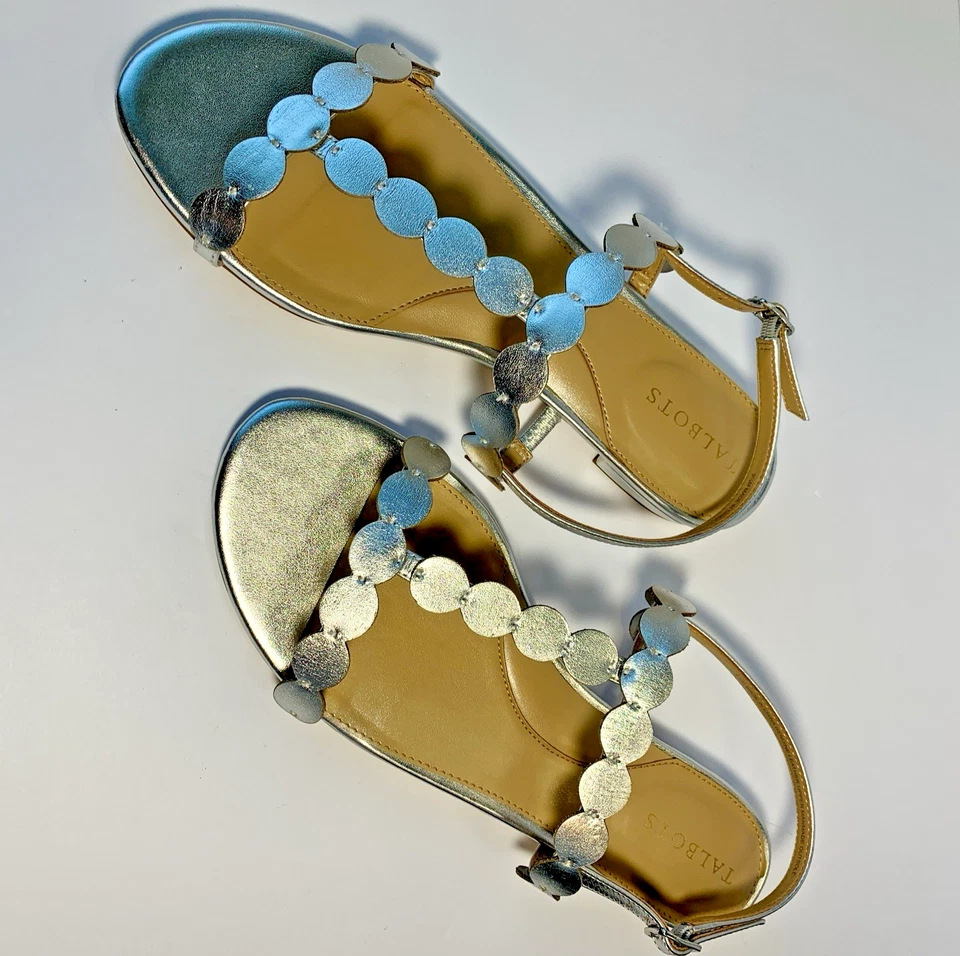 Talbots Silver Keri Dot Flat Sandals - Size 9.5 - Image 4 of 4