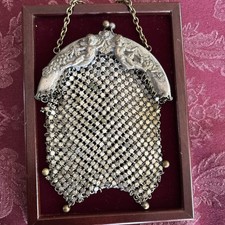 1920 German Silver Chainmail Lady  s Chatelain Coin Purse Deco Flapper