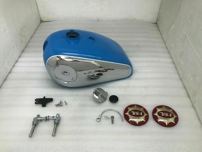 BSA Gold Star Catalina 2 Gal Sky Blue Tank + Cap Tap Badges & B Pipe