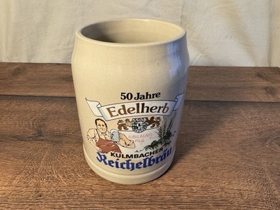 Bierkrug Kulmbacher Reichelbräu - 50 Jahre Edelherb Jubiläumskrug Vintage