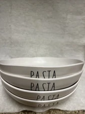 Rae Dunn White  “PASTA” Spaghetti Melamine Dinner Bowls Large 9" NWOB 4