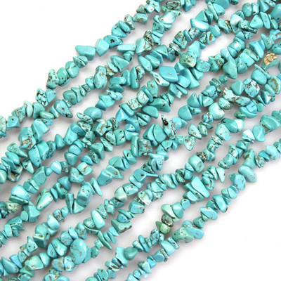 Blue Turquoise Howlite Gemstone Chips 5-8Mm Beads for Jewelry Making Stone Beads