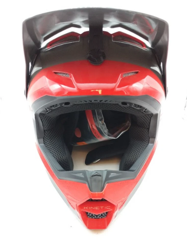 NUEVO CASCO FLY RACING CINÉTICO BORDE RECTO MX JUVENIL MEDIO ROJO/GRIS 73-8635YM Foto 2 de 3