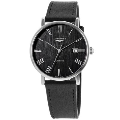 New Longines Elegant Collection Grey Dial Leather Men's Watch L4.911.4.71.2