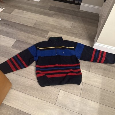 Vintage Nautica Colorblock Fleece Pullover Mens Size 2XL Stripe  Zip  Nautech