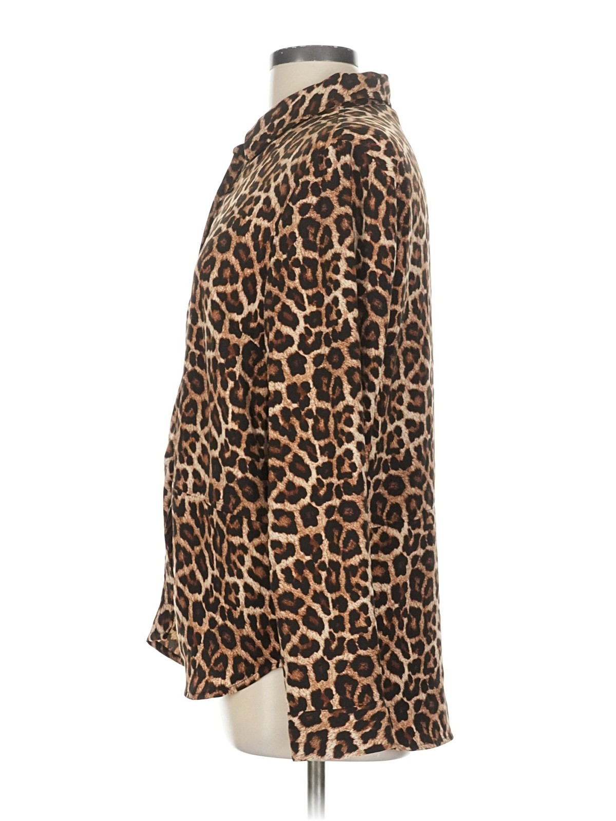 MICHAEL Michael Kors Women Brown Long Sleeve Blouse L thumbnail 4