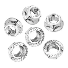6x Stainless Steel M10 Hex Nut Flange Bolt Screw for Motorcycle Bicycle