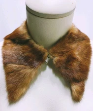 Vintage Brown Mink Fur Collar for Coats/Dresses/Sweaters or Projects 17"