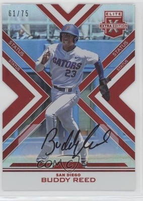 2016 Panini Elite Extra Edition Status Red Die-Cut 61/75 Buddy Reed #48 Auto fm0