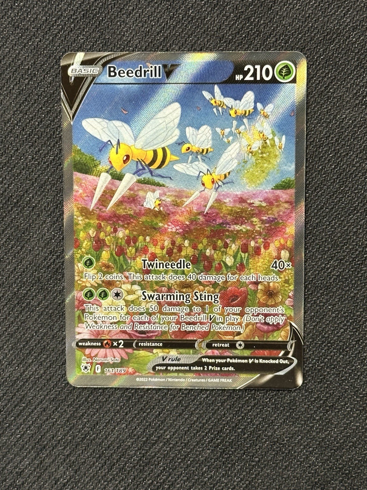 NM Beedrill V 161/189 Astral Radiance Alternate Art Holo Pokemon Card