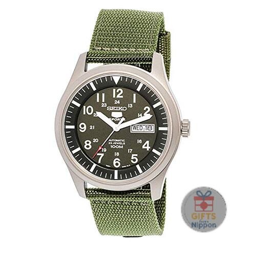 Seiko 5 Sports SNZG09K1 Men's Automatic Watch Green Dial Nylon Strap 42mm