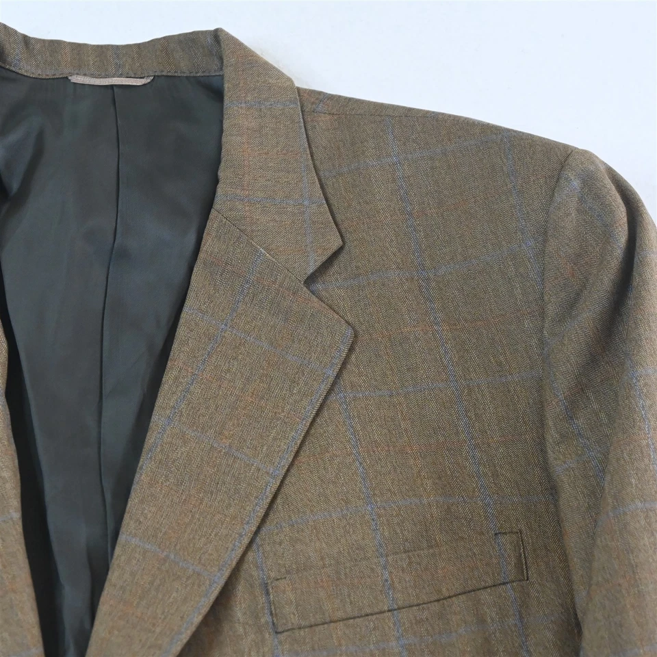 Tom James 48S Marrón Tostado Ventana Lana Hombres Blazer Traje Chaqueta Abrigo Deportivo Foto 2 de 4