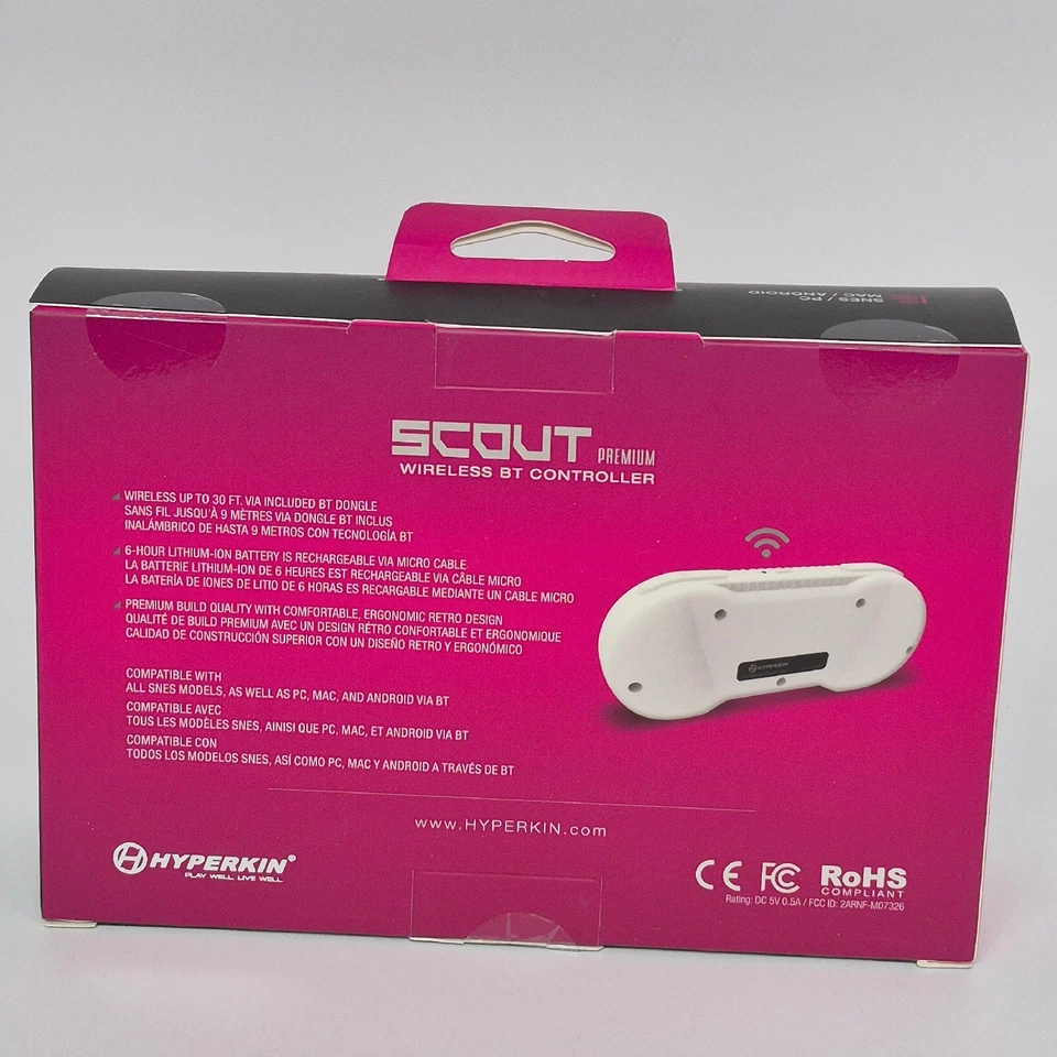 Hyperkin Scout Limited Run Premium Wireless Bluetooth SNES Controller Pink New - Image 2 of 4