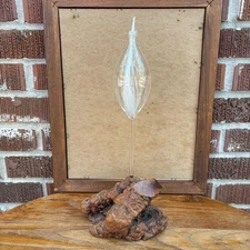 Mid Century Modern Oil Candle Lamp Hand Made Wood Root Craft Single