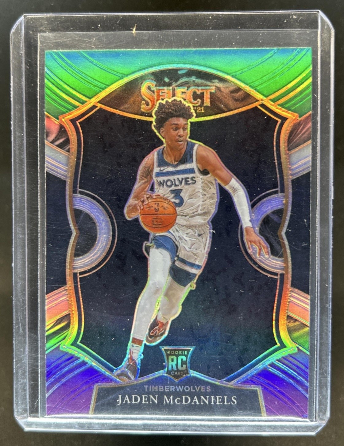 2020-21 Panini Select Jaden McDaniels RC Green White Purple Rookie Concourse #88